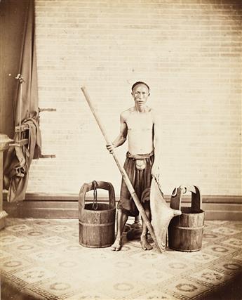 WILLIAM PRYOR FLOYD (1834-circa 1900) Two photographs from his successful Hong Kong studio, one a portrait of a water coolie, the other